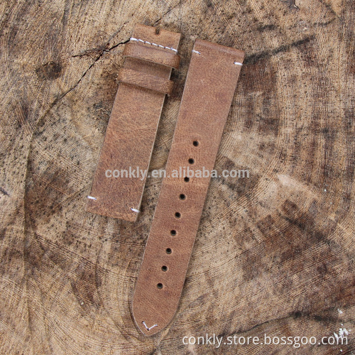 Light brown leather watch straps factory from CONKLY